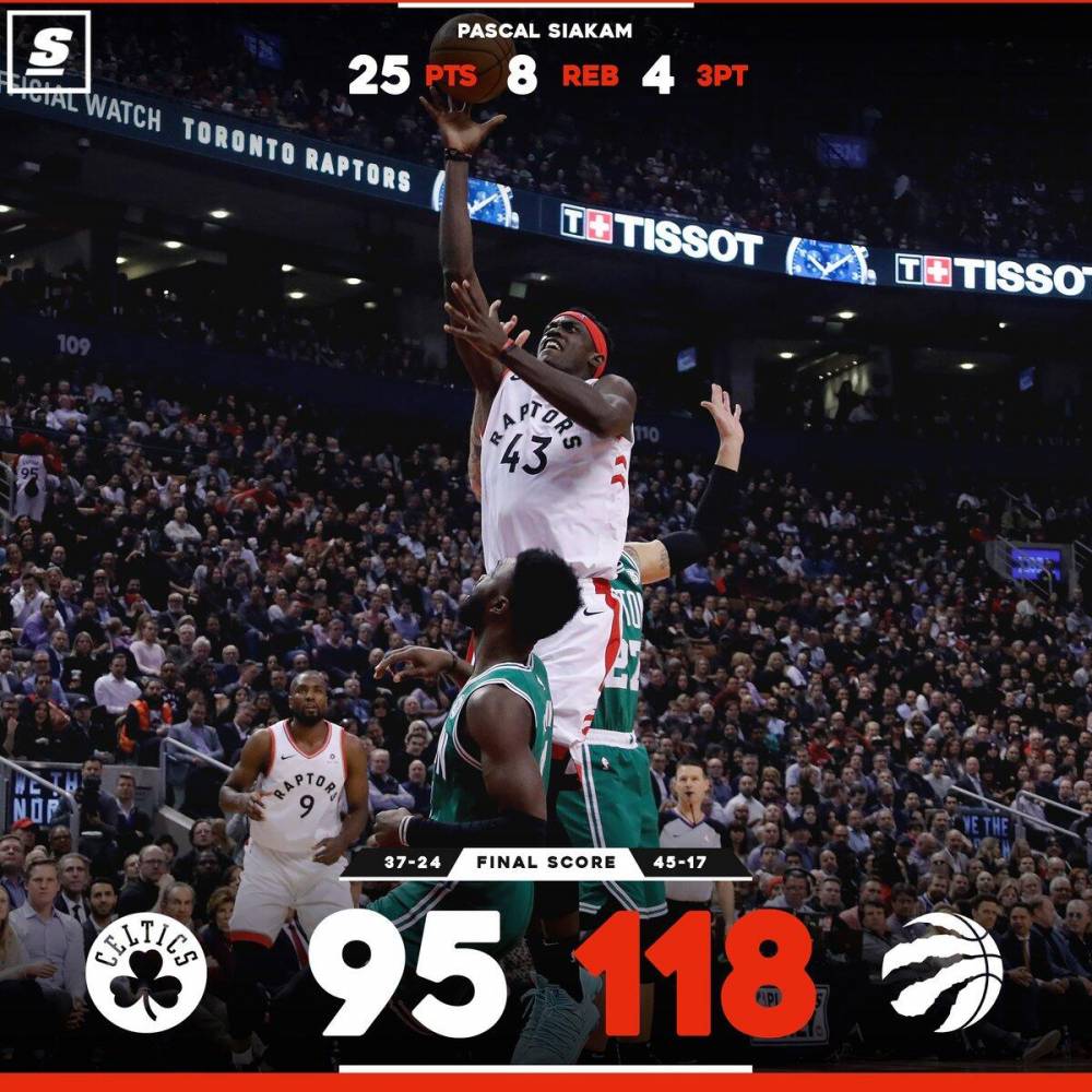 猛龙擒凯尔特人，莱昂纳德独揽40分